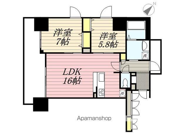 果樹園ST(2LDK/9階)の間取り写真