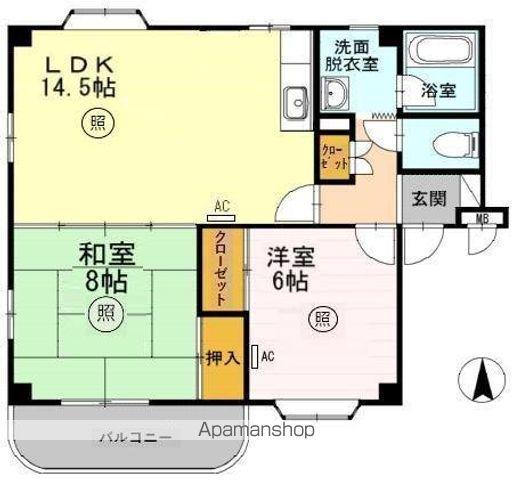 サンモデスト(2LDK/3階)の間取り写真