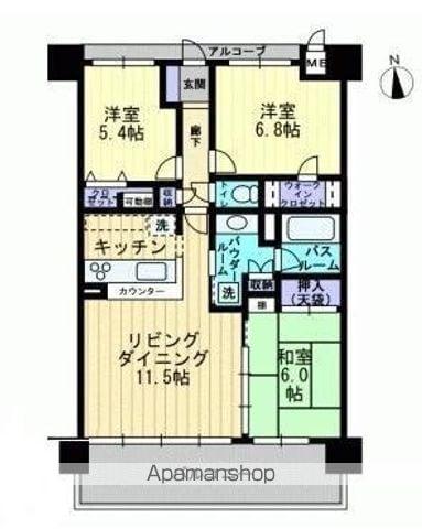 アルファステイツ高松駅前(3LDK/11階)の間取り写真