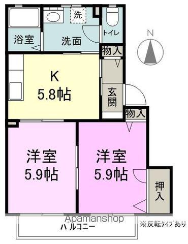 エスワイ杉山(2K/2階)の間取り写真