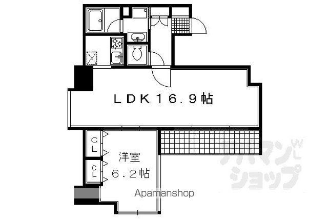 エスリード烏丸御池(1LDK/9階)の間取り写真
