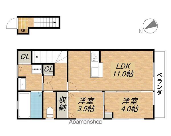 アマネクイースト(2LDK/2階)の間取り写真