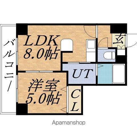 クラッセ近代美術館北(1LDK/7階)の間取り写真