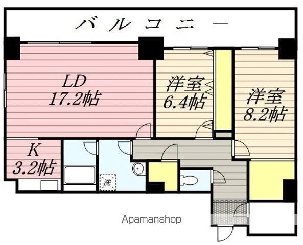 ティアラタワー中島倶楽部(2LDK/32階)の間取り写真