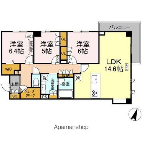 プライム フォレスト 百合ケ丘(3LDK/3階)の間取り写真