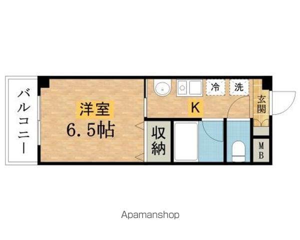 カサクレール(1K/2階)の間取り写真