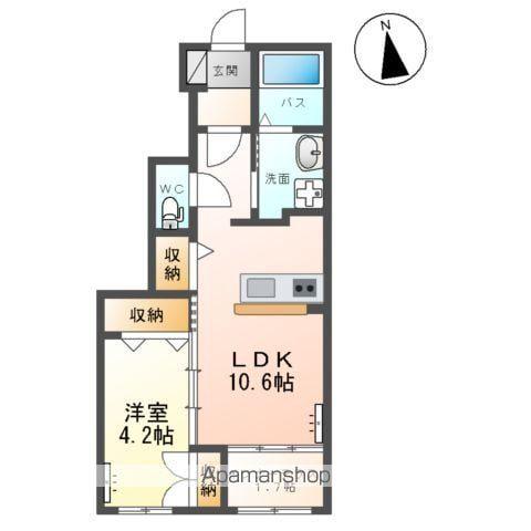 ルミーナ須賀川(1LDK/1階)の間取り写真