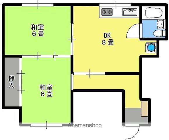 上新ビル(2DK/5階)の間取り写真