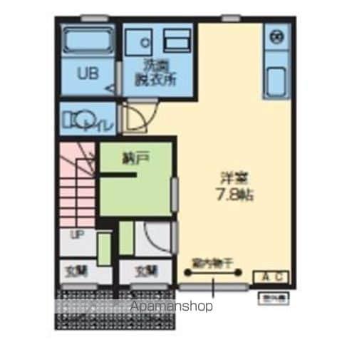 UNIR長田町(ワンルーム/1階)の間取り写真