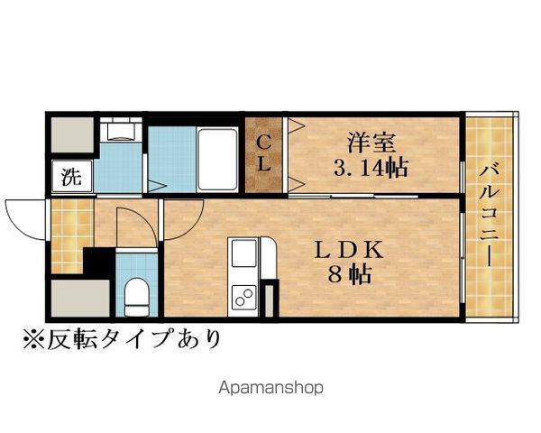 オルフェア新森公園(1LDK/7階)の間取り写真