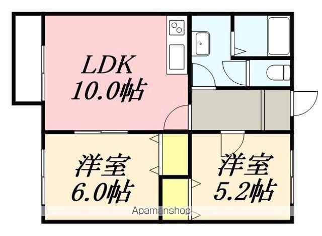 ハッピーハイツ(2LDK/1階)の間取り写真