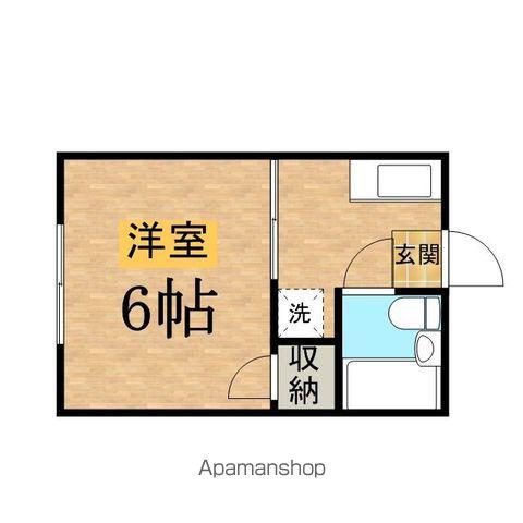 パピルス(1K/1階)の間取り写真