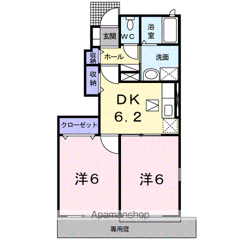 コート・ジュネスⅤ(2DK/1階)の間取り写真