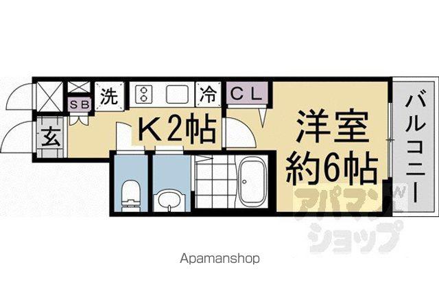 ファステート京都西陣エール(1K/5階)の間取り写真