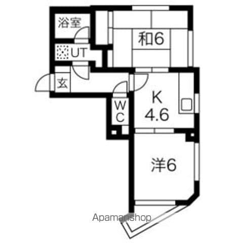 ラウムズ虹ヶ丘(2DK/2階)の間取り写真