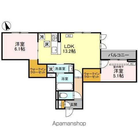 カーサ アリエッタ(2LDK/1階)の間取り写真