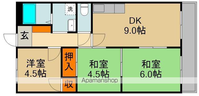 リビングアイランド2(3DK/2階)の間取り写真