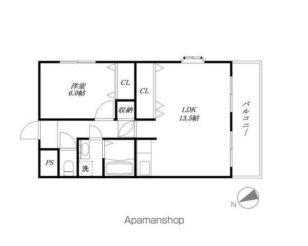 ルミエールⅡ(1LDK/4階)の間取り写真
