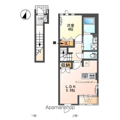 LE BOIS (1LDK/2階)の間取り写真