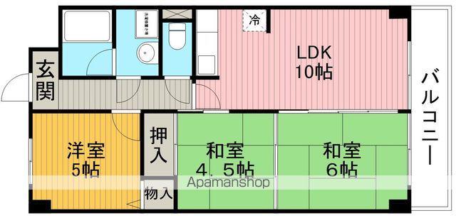 ユーコート豊中(3LDK/6階)の間取り写真