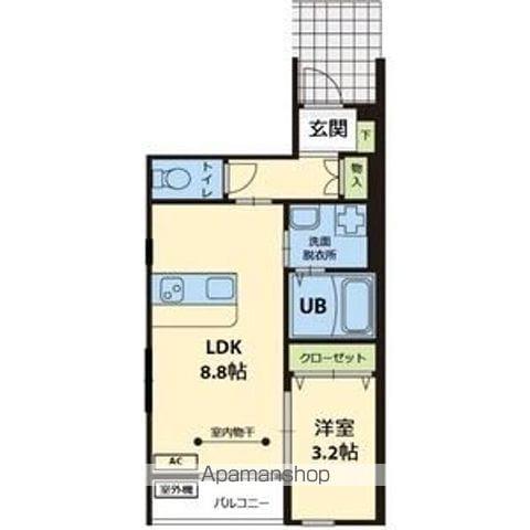 ハドルハシヌマ(1LDK/1階)の間取り写真