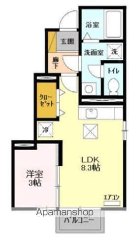 グランモアヒロセ(1LDK/1階)の間取り写真