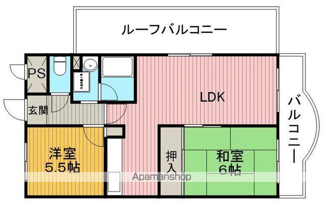 ハイムスーベニール東豊中(2LDK/4階)の間取り写真
