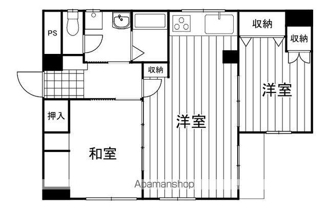 ジョイフルハイツ(2LDK/2階)の間取り写真