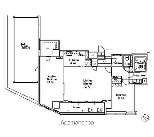 MFPR目黒タワー(2LDK/21階)の間取り写真