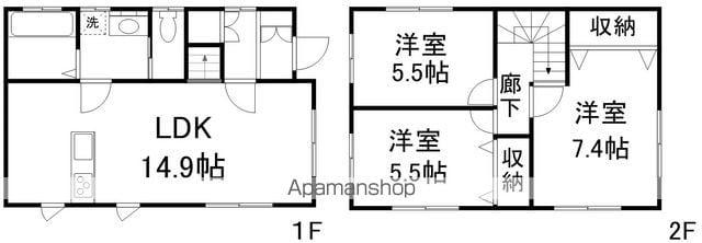 仙石線 多賀城駅 徒歩6分 2階建 築13年(3LDK)の間取り写真