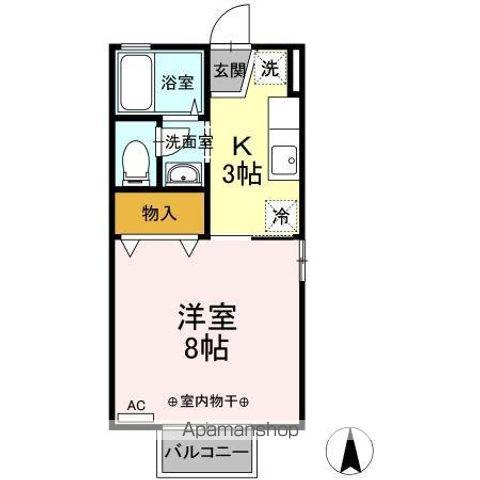 ジュネスR Ⅰ(1K/1階)の間取り写真