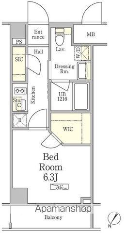 パークペルル池尻(1K/1階)の間取り写真