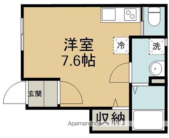 MQUARTO若葉Ⅱ(ワンルーム/1階)の間取り写真
