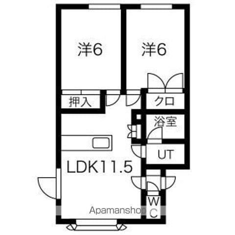 リバーサイドマンション(2LDK/1階)の間取り写真