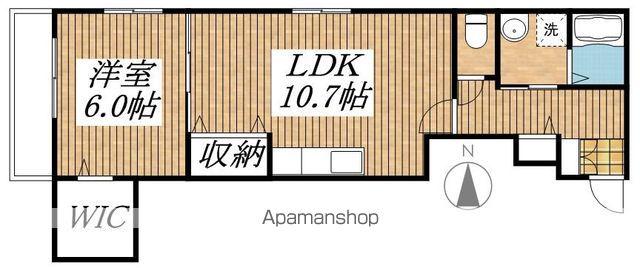 アヴェニール東中神(1LDK/2階)の間取り写真