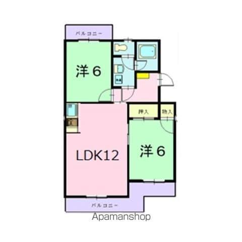 エクセルシオール Ⅱ(2LDK/2階)の間取り写真