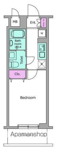 レジディア西船橋(1K/1階)の間取り写真