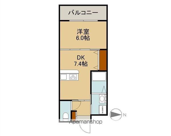 カーサ フェリーチェ(1DK/2階)の間取り写真