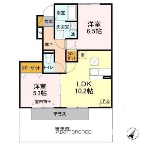 パークス中野台(2LDK/1階)の間取り写真