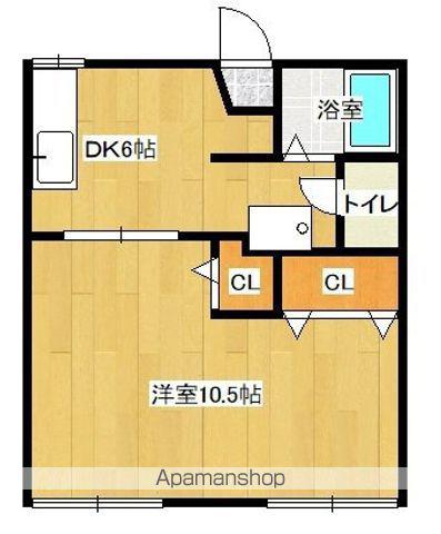 フォーブル中原(1DK/1階)の間取り写真