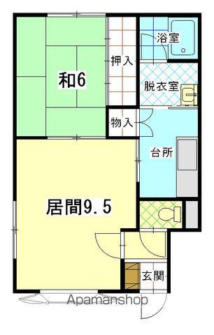 エイダイフラットA(1LDK/2階)の間取り写真