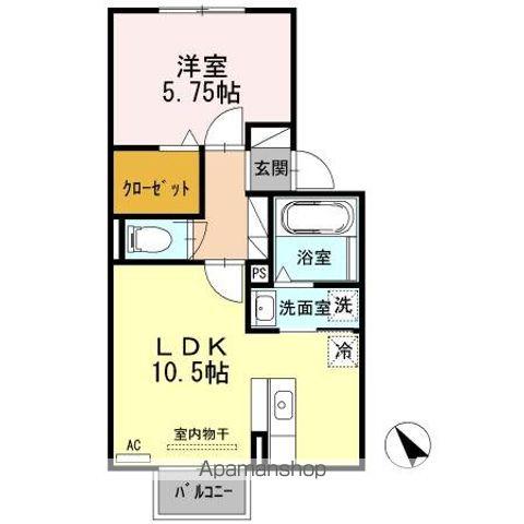 VIERBLATTERNB(1LDK/2階)の間取り写真