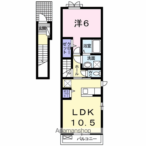 アン・プラージュⅦ(1LDK/2階)の間取り写真