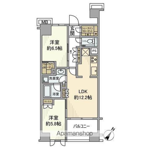 プレミスト文京千石(2LDK/2階)の間取り写真