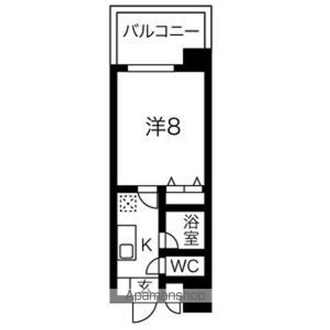 ベル池下(1K/5階)の間取り写真