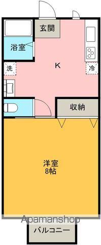 GROW讃岐富士(1K/2階)の間取り写真