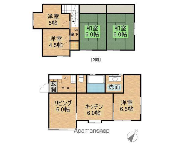 岐阜県多治見市 2階建 築42年(6DK)の間取り写真