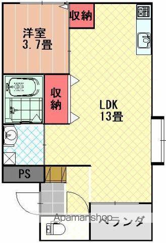 メゾンさくら(1LDK/2階)の間取り写真