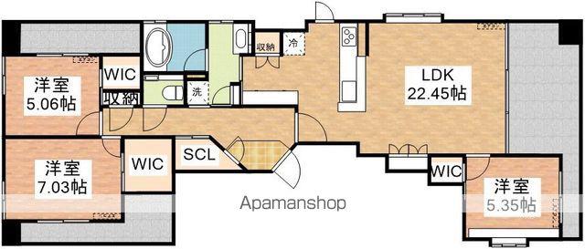 ビバシティ古町(3LDK/3階)の間取り写真