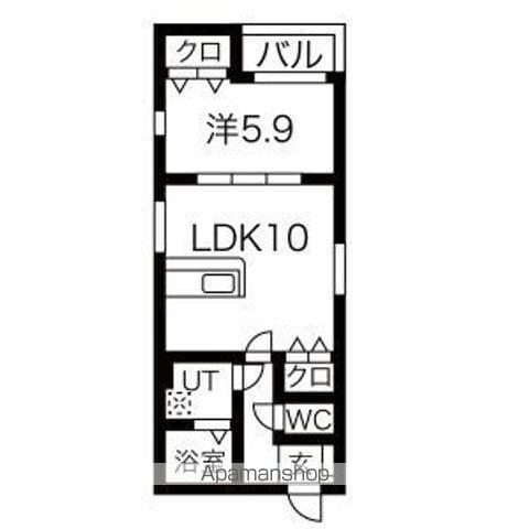 TRYⅠ鳥羽見(1LDK/2階)の間取り写真